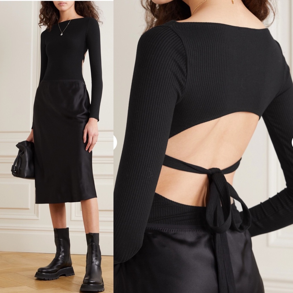‼️ SOLD ‼️ 
NWT Reformation Soph Bodysuit in Black sz S